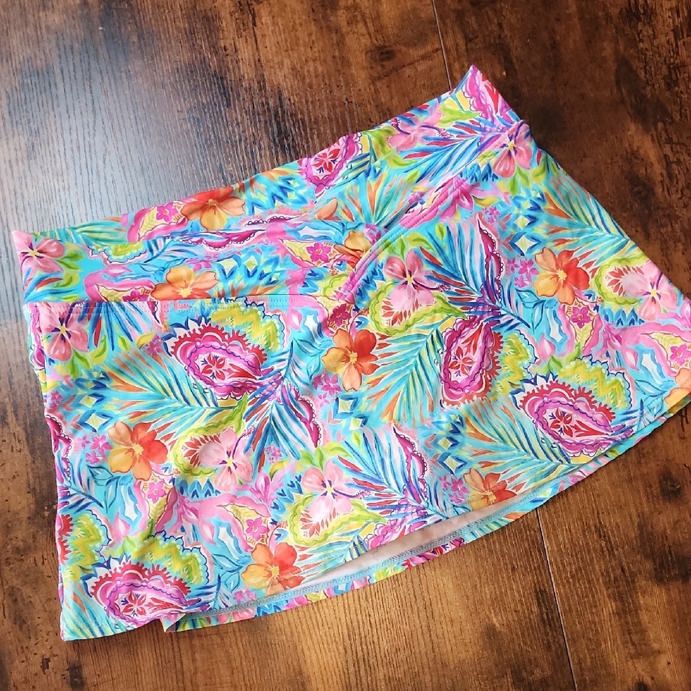 Sunsets | Tropical Floral Women's Two Piece 36D Tankini Medium Swim Skirt Set - Picture 9 of 13